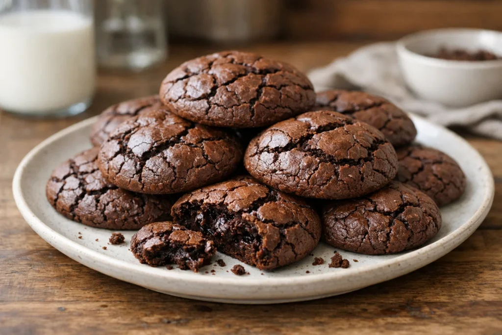 Brownie-Style Chocolate Crinkle Cookies