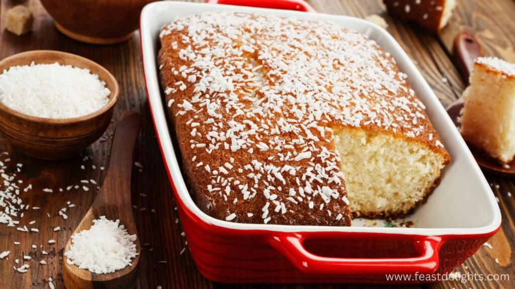 Coconut Cake with Milk and Shredded Coconut