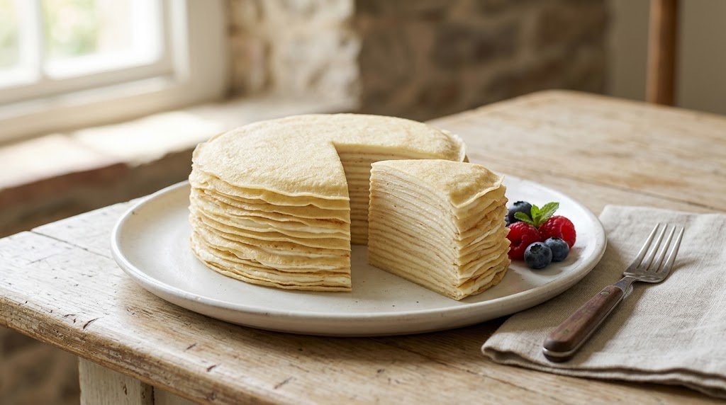 Vanilla Crêpe Cake Recipe with Mascarpone Cream