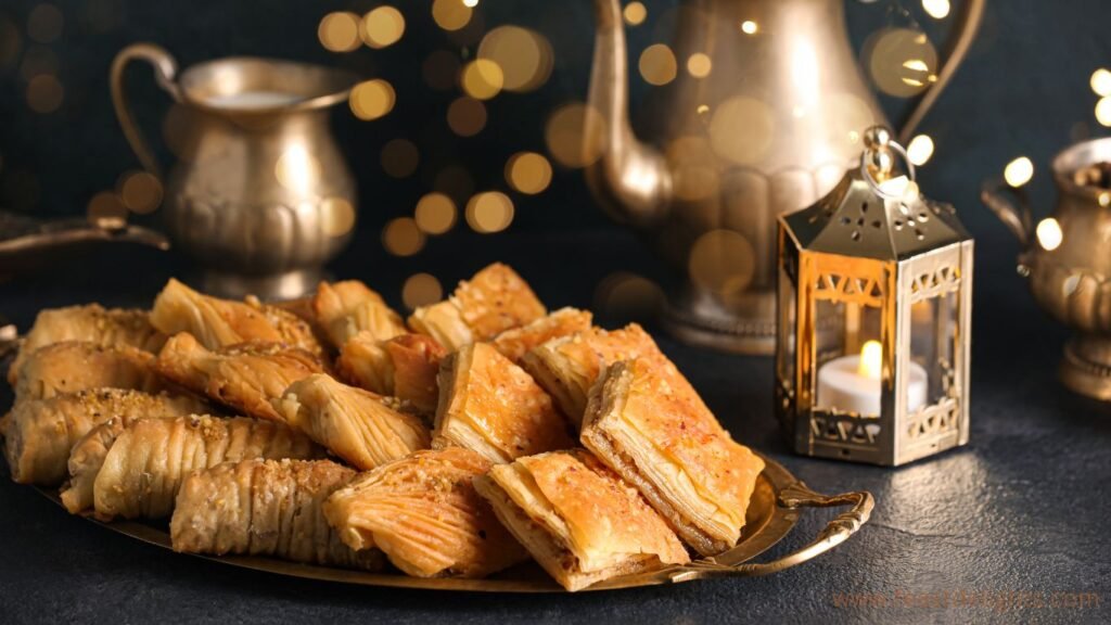 Eid Baklava with Walnuts and Honey Syrup