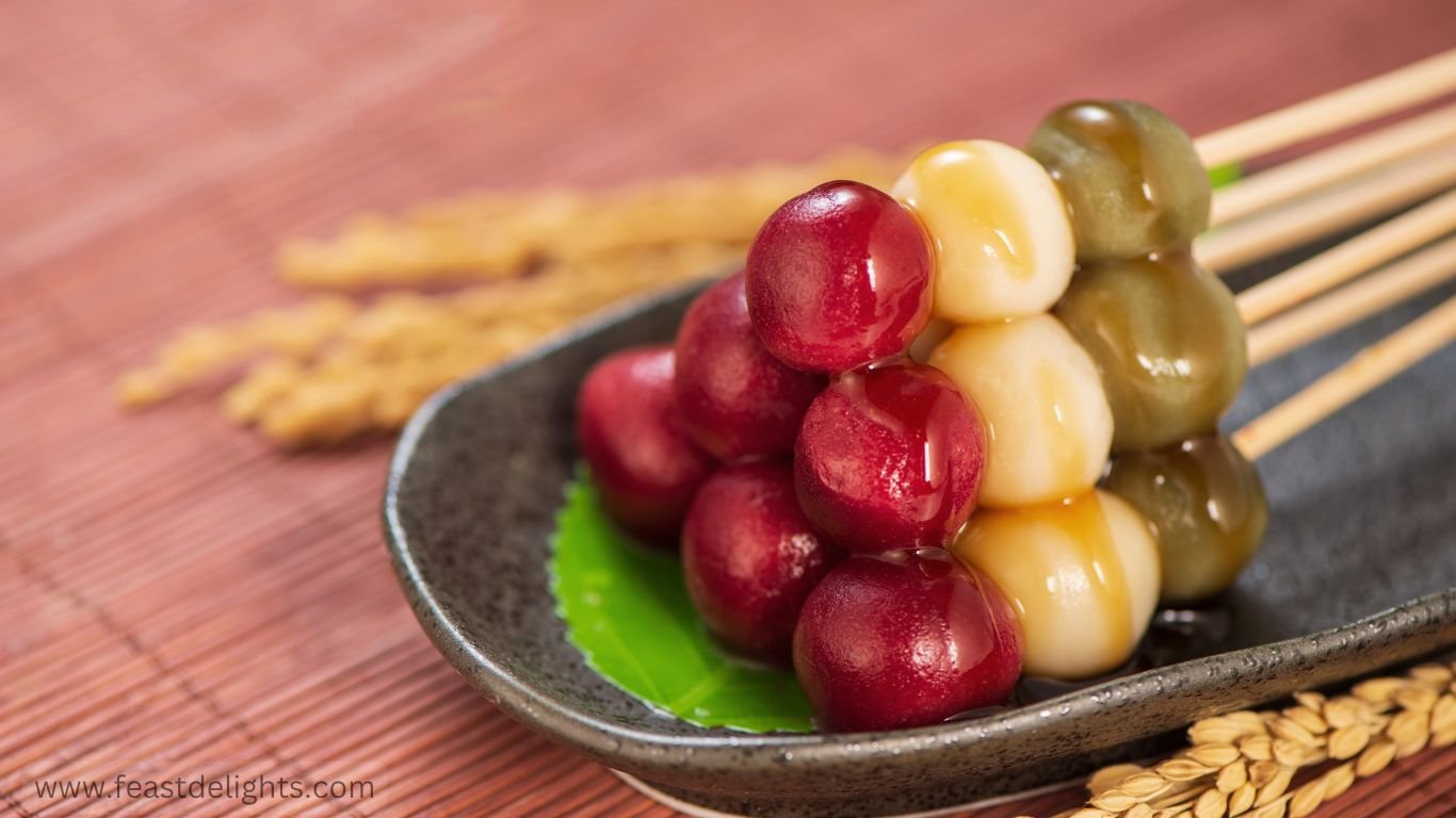Japanese Mitarashi Dango with Sweet Soy Glaze