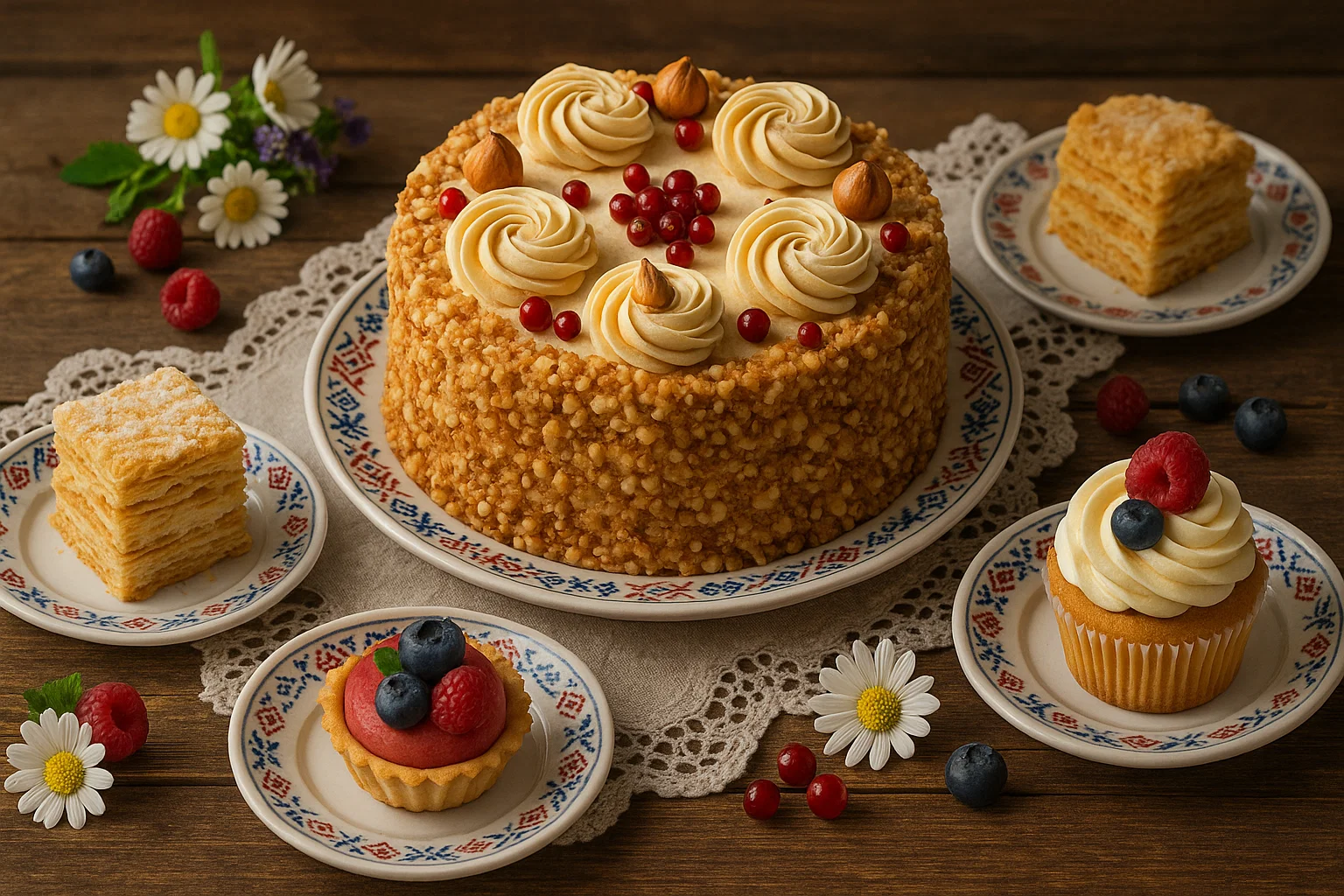 Walnut Sponge Cake with Condensed Milk Buttercream
