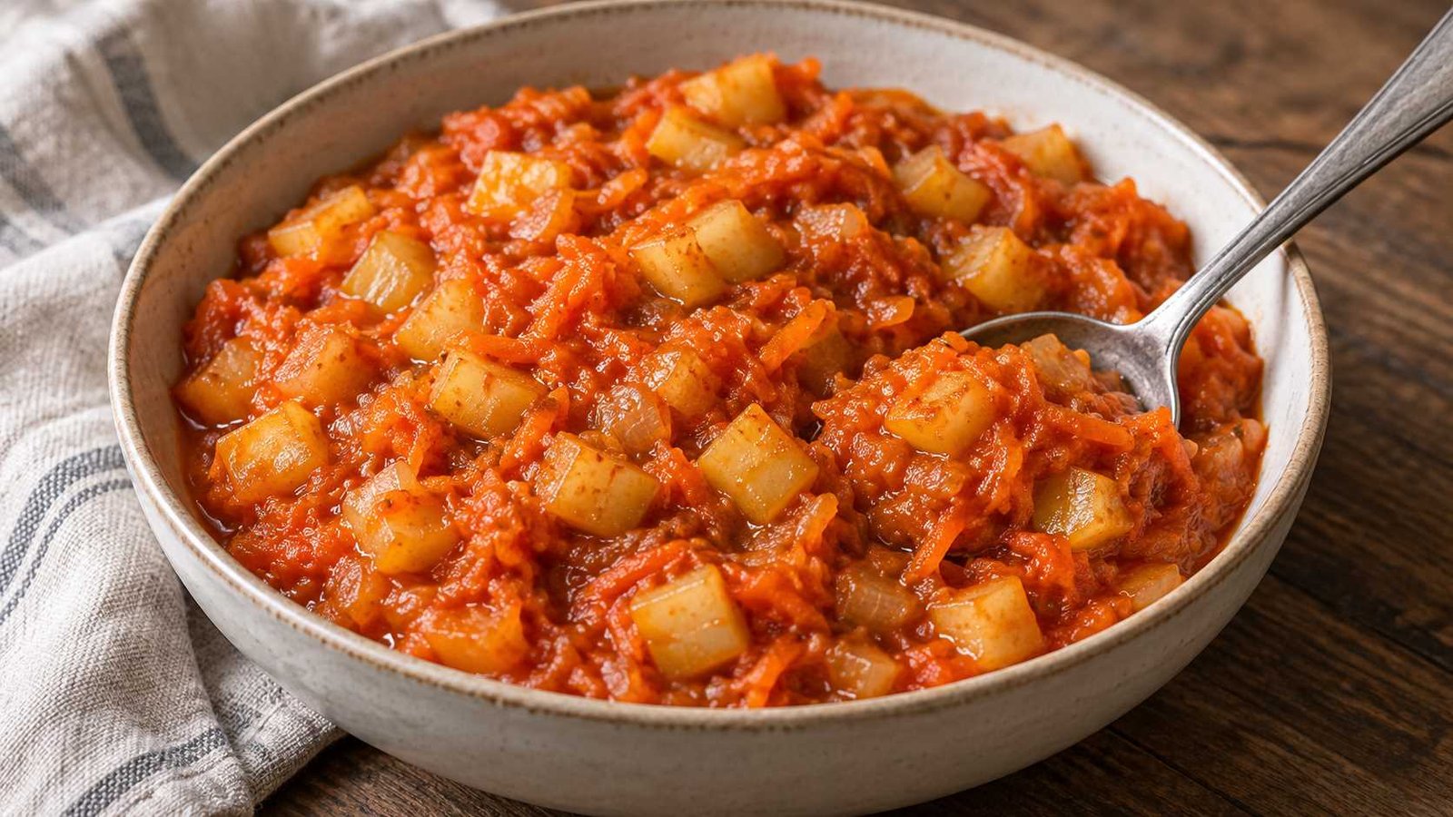 Chunky Zucchini Caviar with Carrot and Tomato Paste