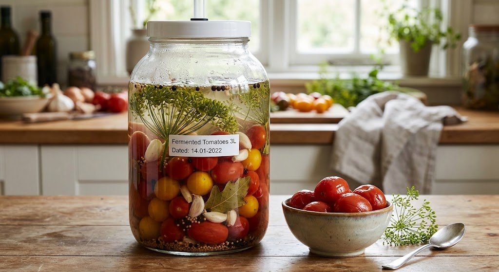 Fermented Tomatoes Recipe with Garlic and Dill