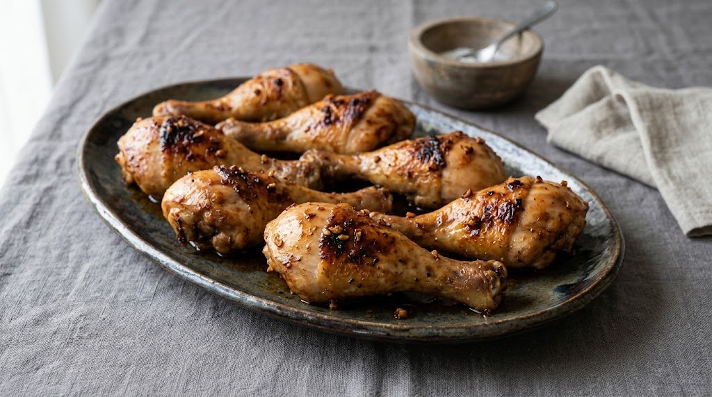 Baked Honey Glazed Chicken Drumsticks with Garlic