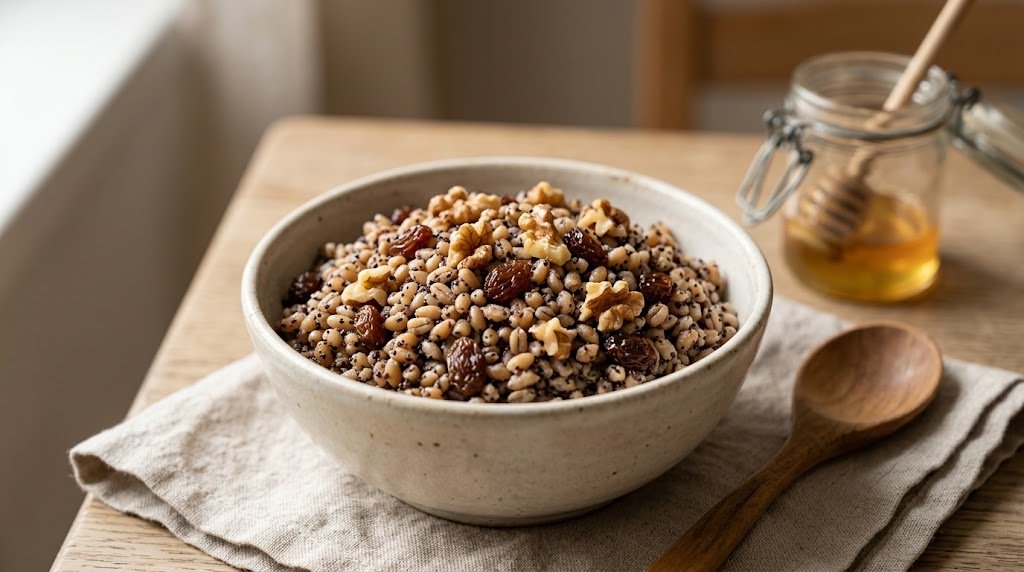 Kutia Wheat Berry Pudding with Honey and Poppy 6 Kutia Wheat Berry Pudding with Honey and Poppy