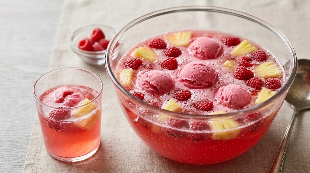 Raspberry Sherbet Punch with Pineapple Juice 9 Raspberry Sherbet Punch with Pineapple Juice