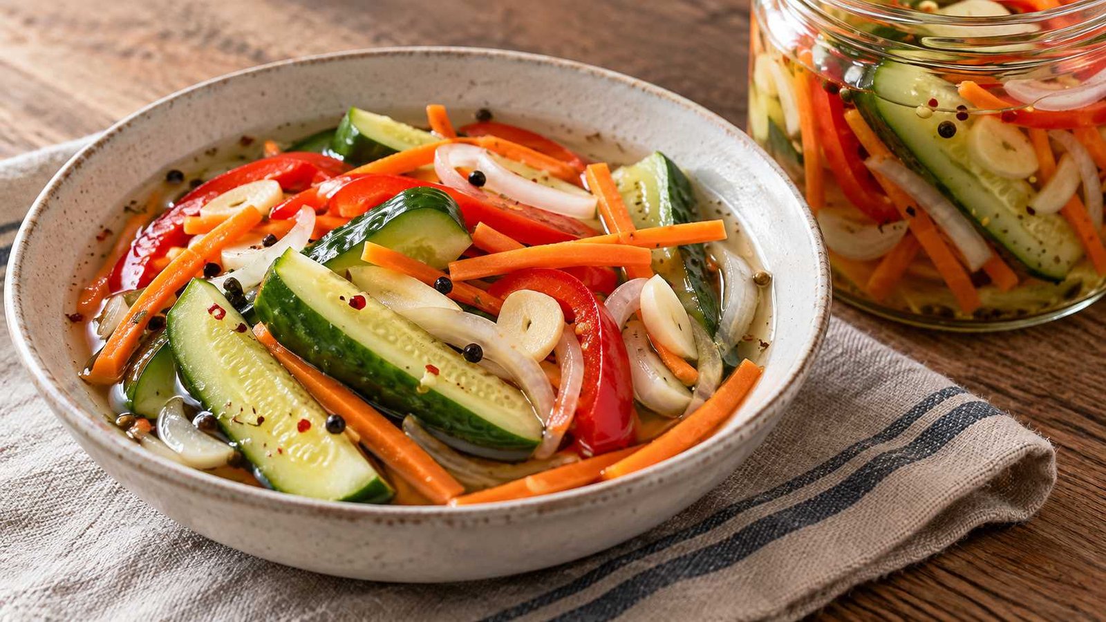 Refrigerator Cucumber and Mixed Vegetable Pickles