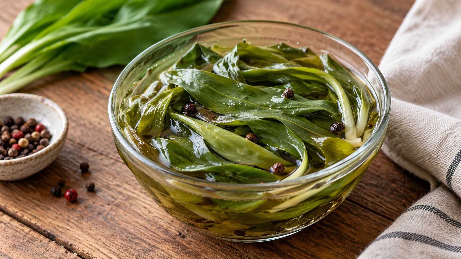 Refrigerator Wild Garlic Pickles in Vinegar Brine