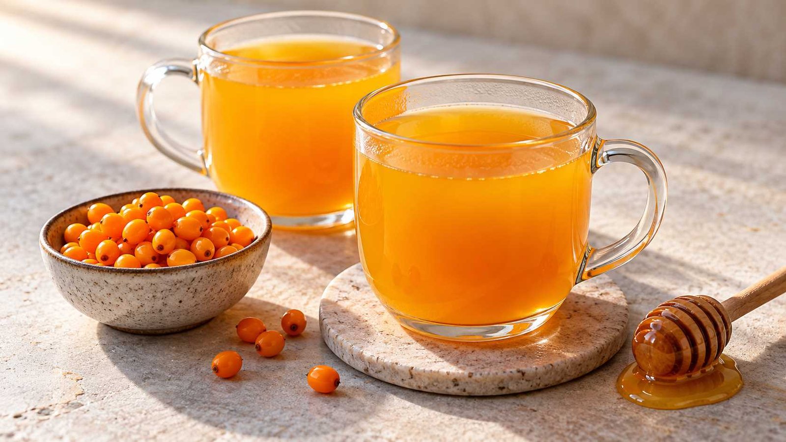 Sea Buckthorn Tea Recipe with Ginger and Honey