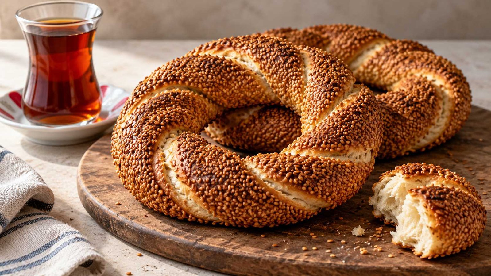 Simit Recipe with Sesame and Grape Molasses