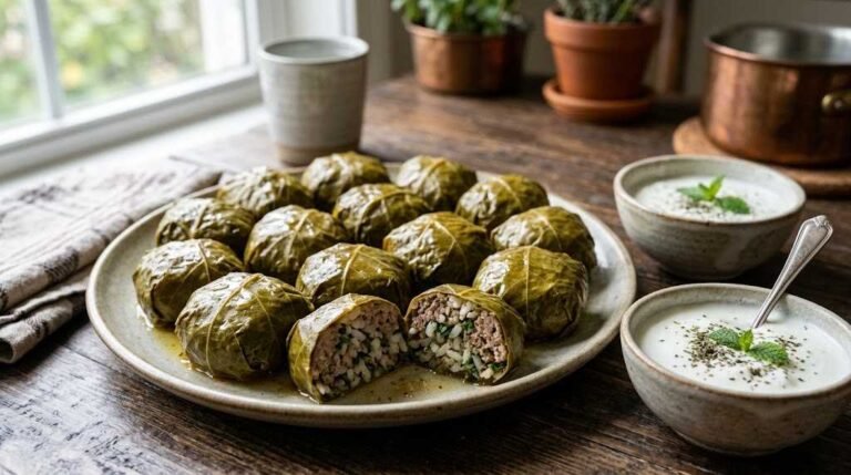 azerbaijani grape leaf dolma