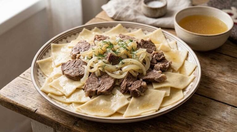 beef beshbarmak homemade noodles