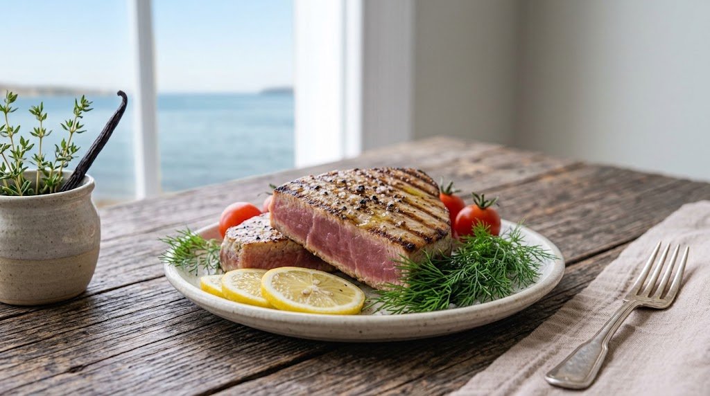 Finished Grilled Tuna Steaks, presented as the featured image for the recipe.