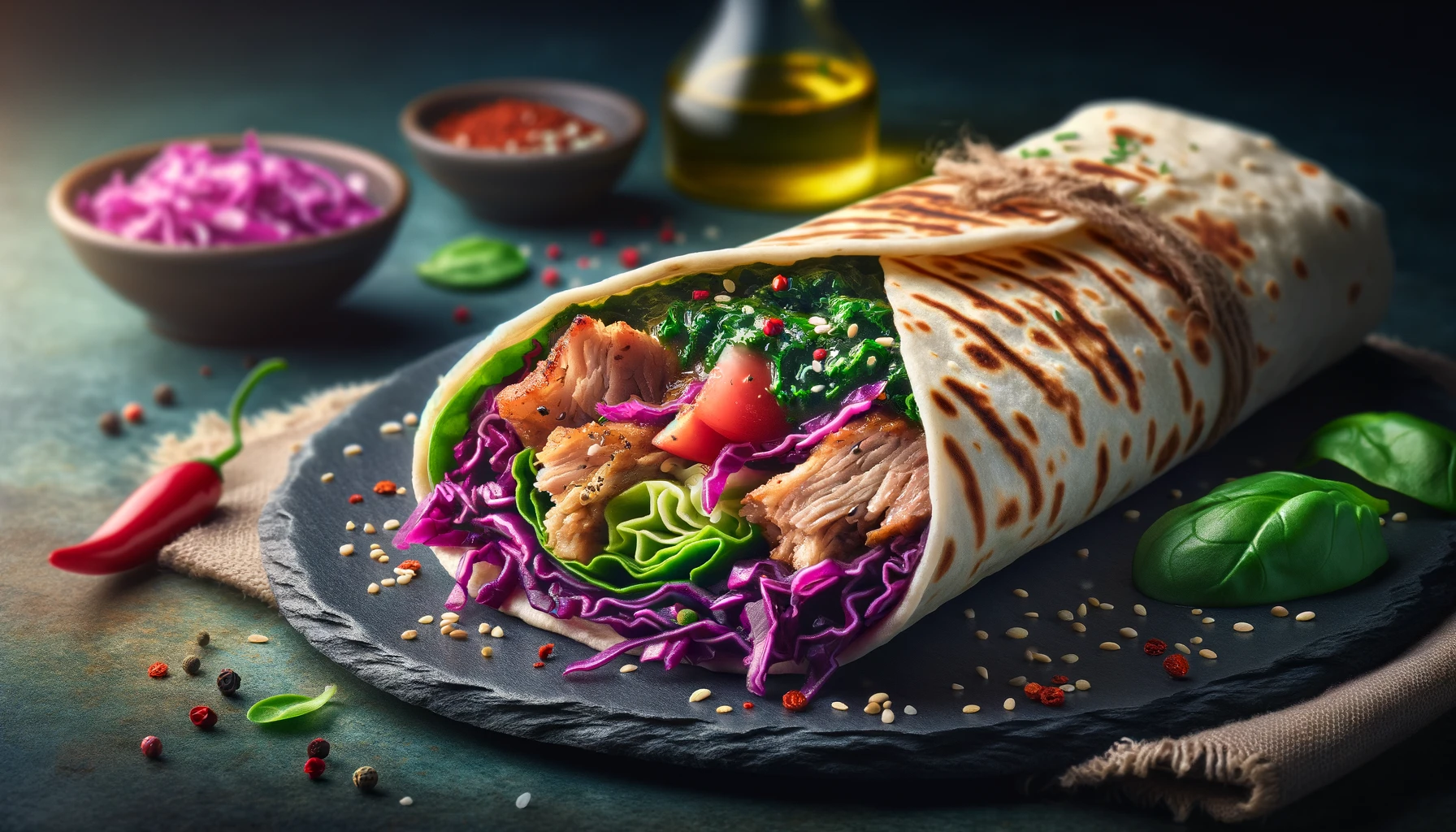 Chicken Shawarma Wraps with Garlic Yogurt Sauce