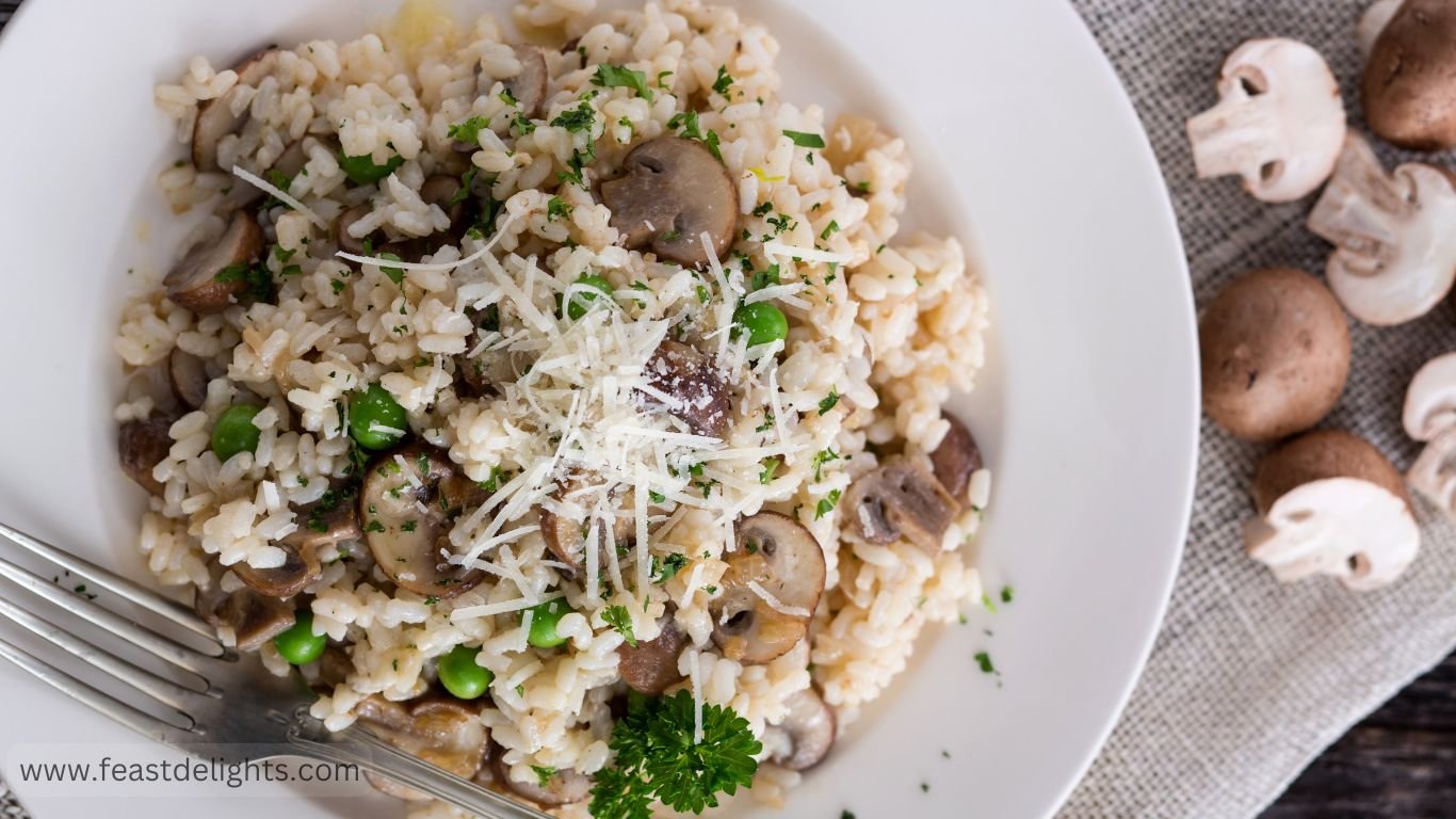 Mushroom Risotto with White Wine and Parmesan