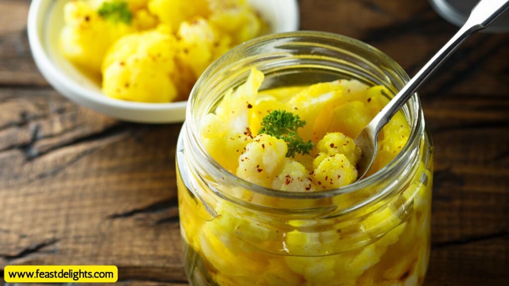 Crisp Refrigerator Pickled Cauliflower
