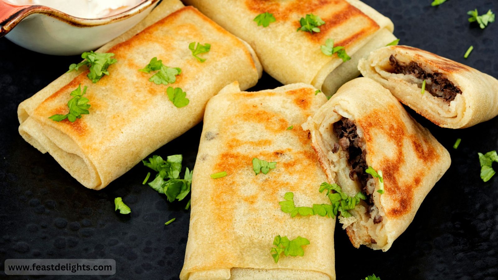 Meat-Filled Blini with Beef and Boiled Egg