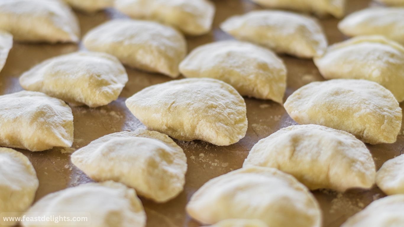 Scalded Dough Varenyky with Potato and Fried Onion