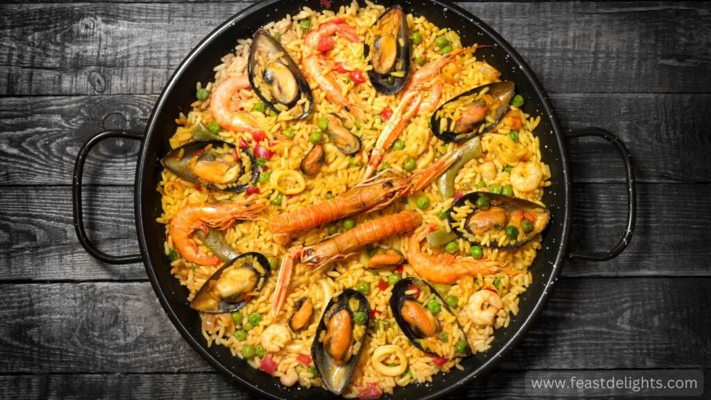 Spanish-Style Chicken and Seafood Paella