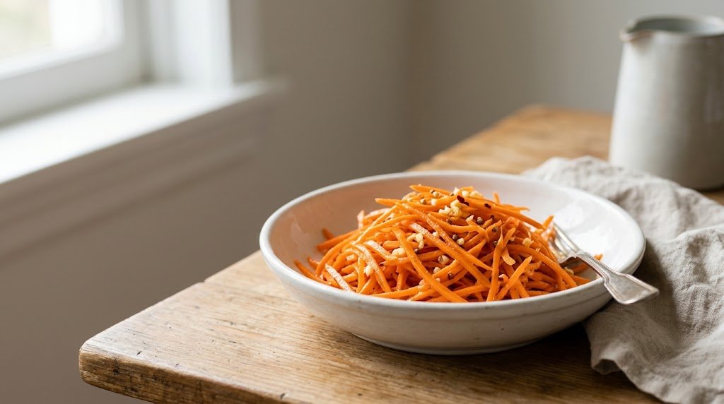 Finished Korean Carrots, presented as the featured image for the recipe.