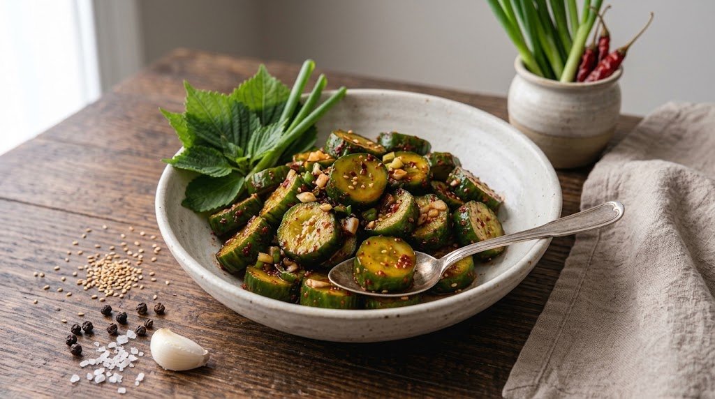 Finished Korean Cucumbers for The Winter Without Sterilization, presented as the featured image for the recipe.