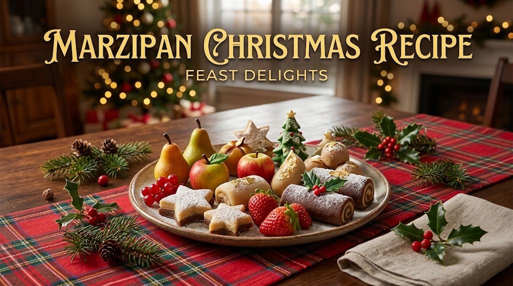 A beautiful assortment of DIY marzipan Christmas shapes and truffles.