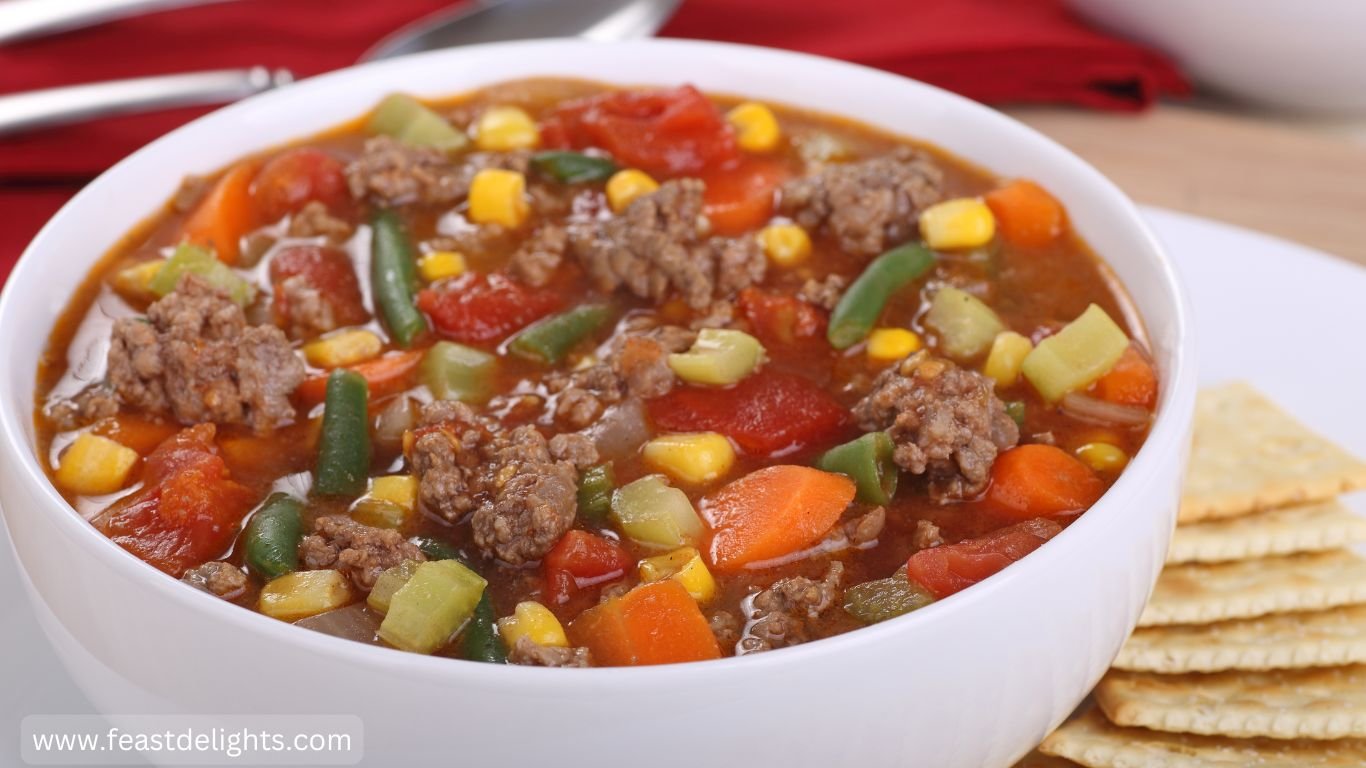 Vegetable Beef Soup with Cabbage and Potatoes