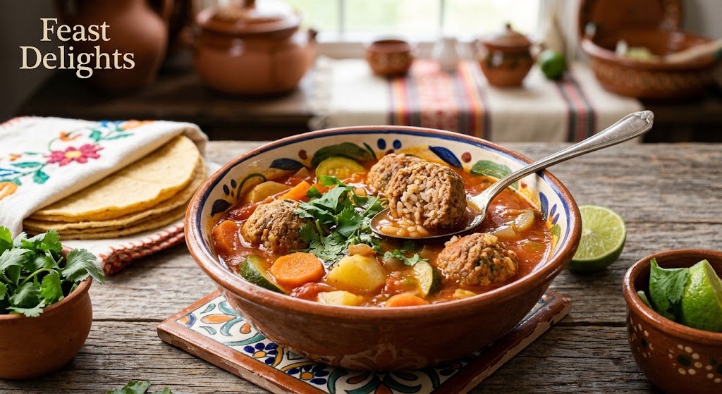 A rustic ceramic dish filled with tender, glossy pomegranate braised chicken pieces, garnished with fresh pomegranate arils and parsley, on a wooden table.