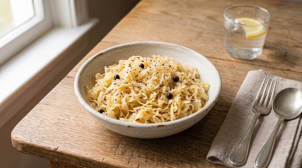 Finished Sauerkraut, presented as the featured image for the recipe.