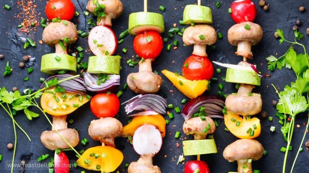 Grilled Vegetable Skewers with Garlic and Herbs