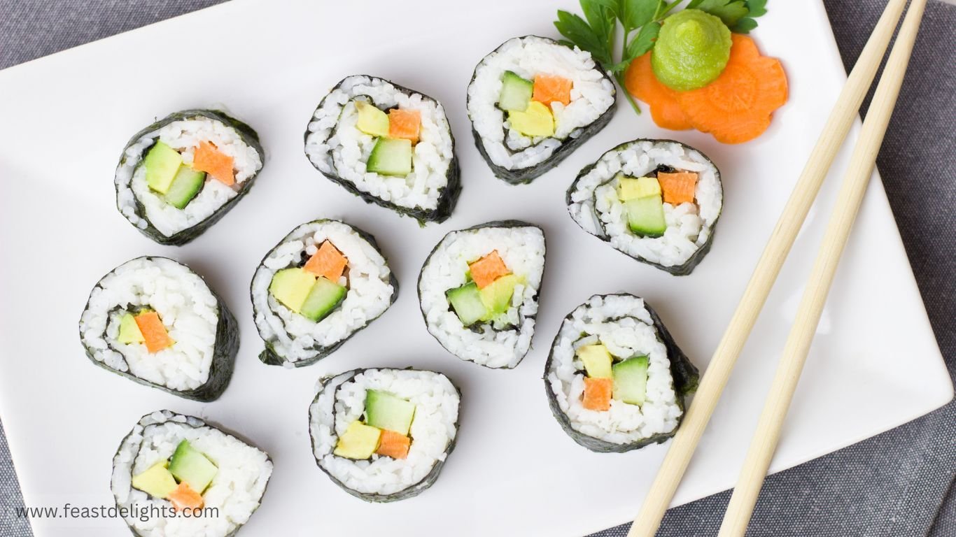 Vegan Nori Sushi Rolls with Avocado and Cucumber